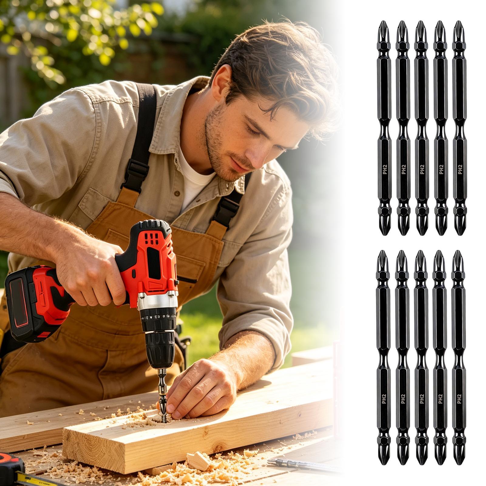 Drill Bit Set - Magnetic Drill Bits Double-Ended Milled Magnetic