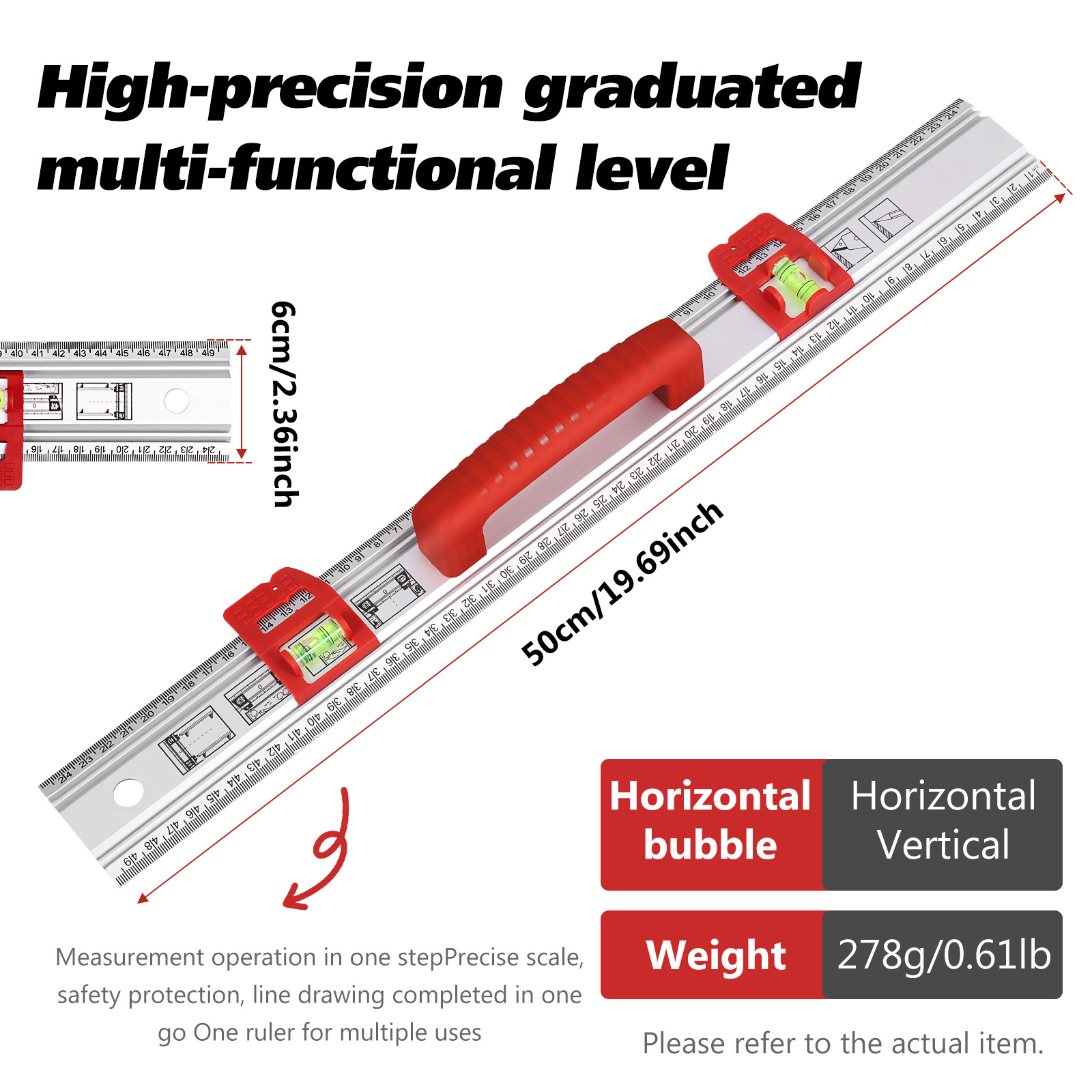 19.7inch Level Ruler Aluminum  - огляд і ціна Home Improvement Guide