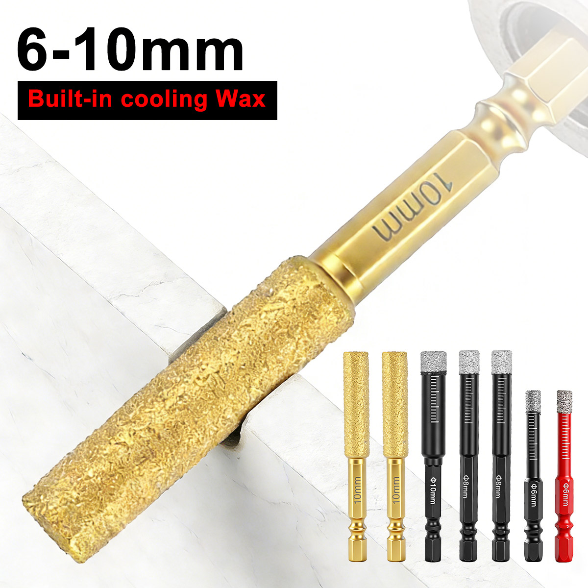  7PCS 6-12MM Vacuum Brazed Dr - огляд і ціна Drill Bit Set
