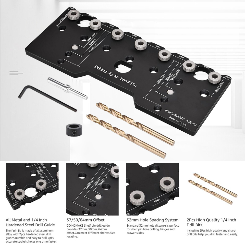 1/4 Inch Shelf Pin Jig, Alumin - огляд і ціна Home Improvement Guide
