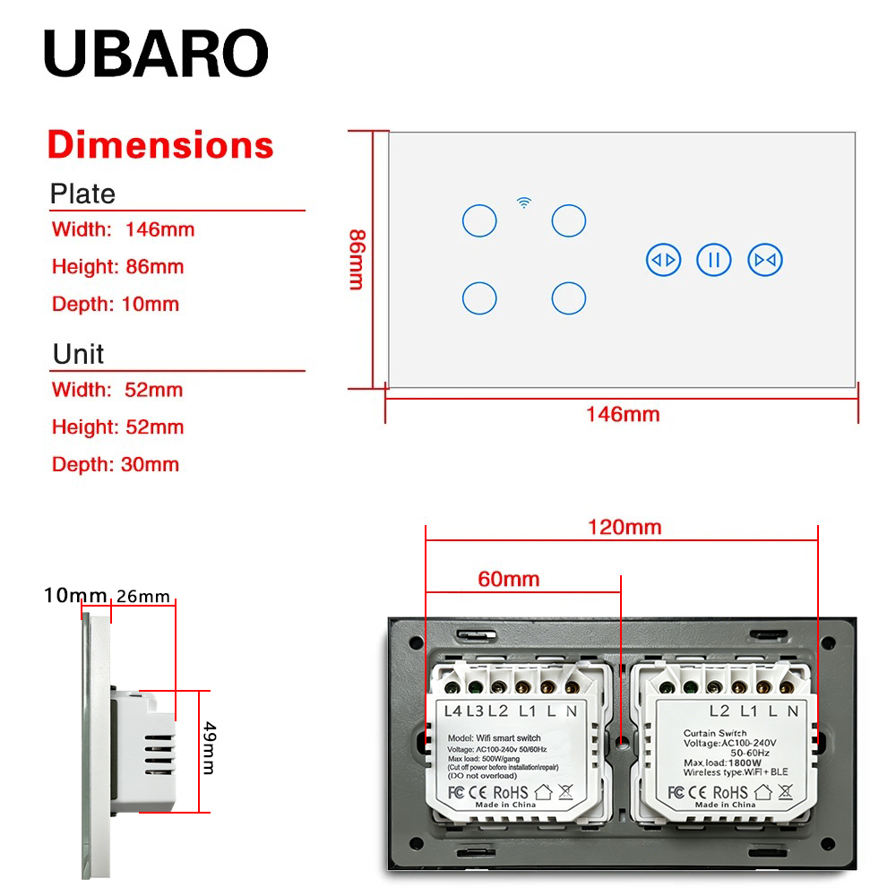 UBARO EU Type Smart Light Swit - огляд і ціна App Home Improvement